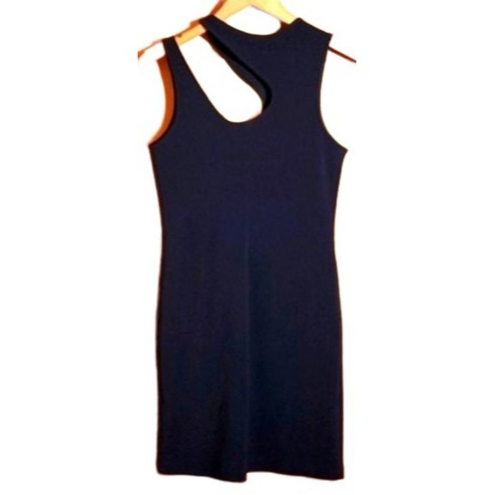 HUGO BUSCATI M BLACK CUT OUT SHOULDER BODYCON MINI DRESS - Picture 2 of 4
